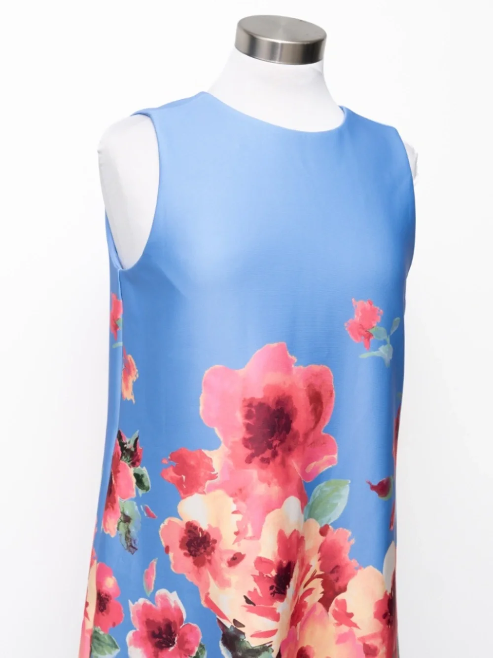 Anne Klein - Sleeveless Floral Print A-Line Shift Dress - Picture 9 of 14